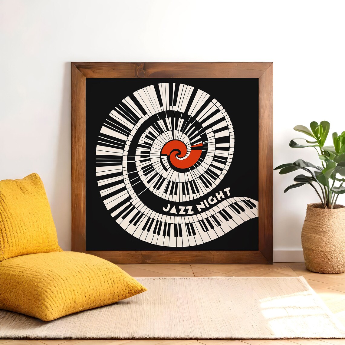 Jazz Night Spiral Piano Keyboard Bold Graphic Music Art Poster - Image 4