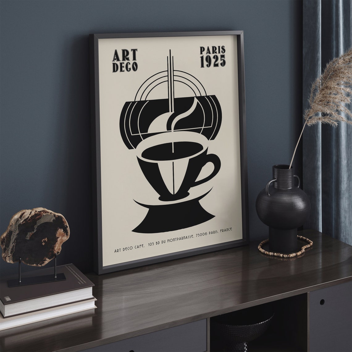 Art Deco Coffee Cup Paris 1925 Vintage French Cafe Decor Poster - Image 5