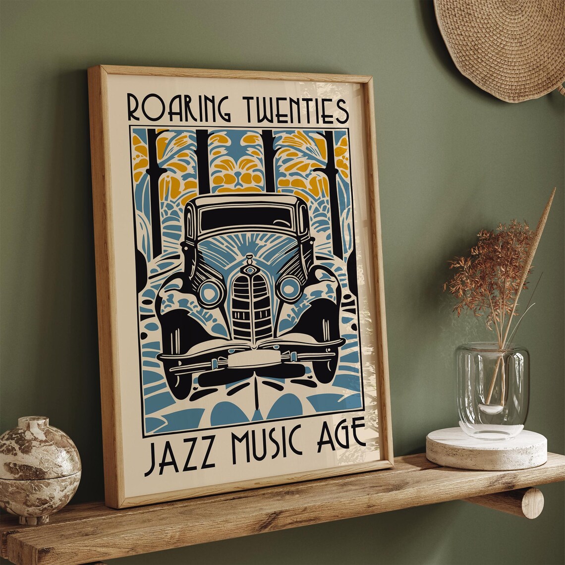 Roaring Twenties Classic Vintage Car Art Deco Jazz Music Age Poster - Image 4