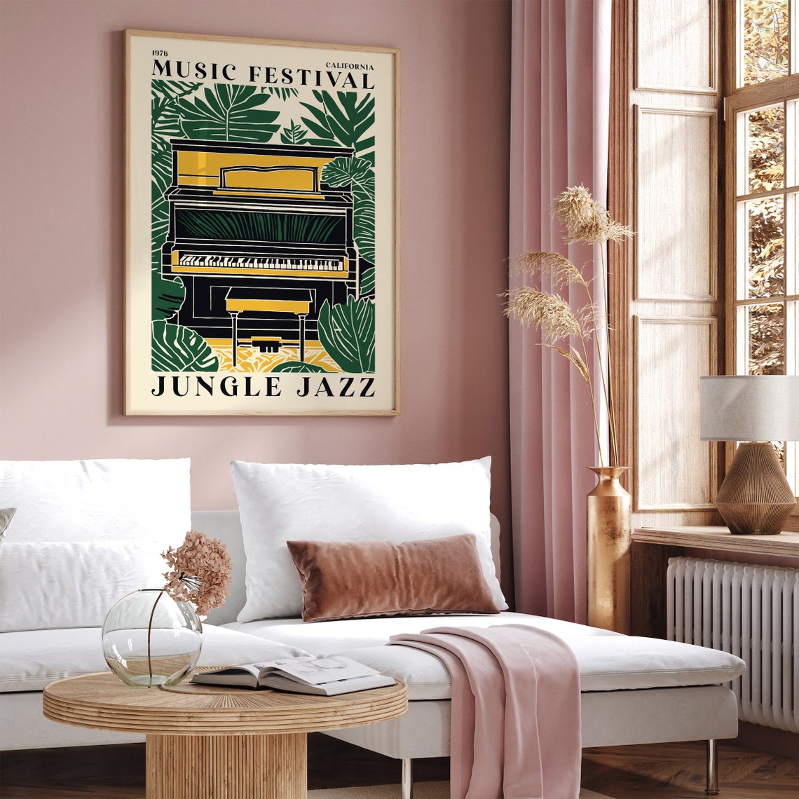 Vintage California Music Festival Jungle Jazz Poster Retro Piano Tropical Leaves Wall Art Collectible Music Poster Home Decor Large Art - Image 5