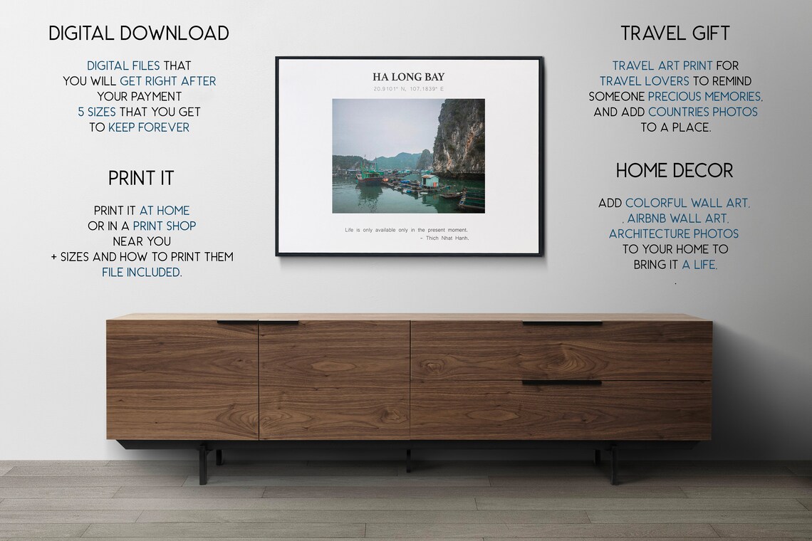 Ha Long Bay Vietnam Fishing Boats Karst Cliffs Travel Poster - Image 2