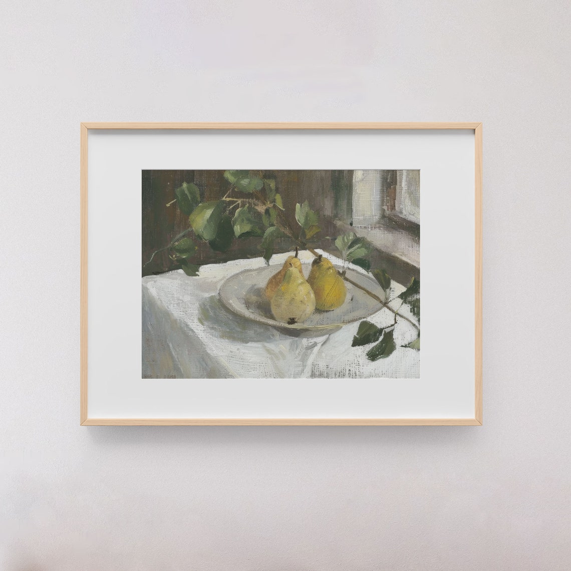 Ripe Pear Still Life Oil Painting Vintage Fruit Kitchen Poster - Image 4