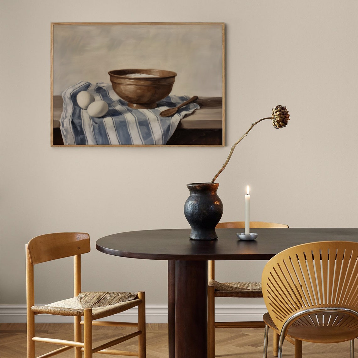 Baking Sunday Morning Art Print Oil Painting Print Breakfast Oil Painting Print Kitchen Art French Country Art Copper Still Life - Image 2