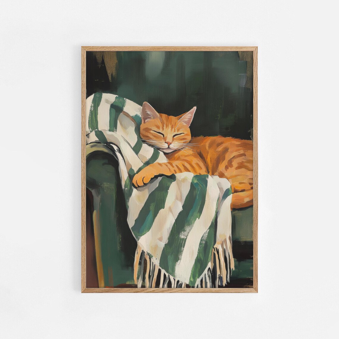 Sleeping Cat Contemporary Minimalist Art Print