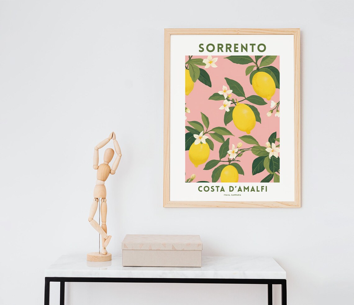 Sorrento Costa dAmalfi Lemon Branch Grove Italy Travel Wall Art - Image 4