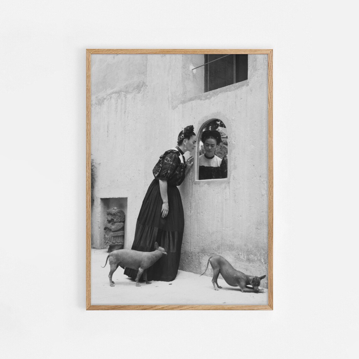 Frida Kahlo With Pets Vintage Art Print