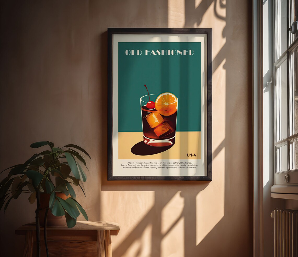 Old Fashioned Cocktail Kitchen Art Print - Image 3