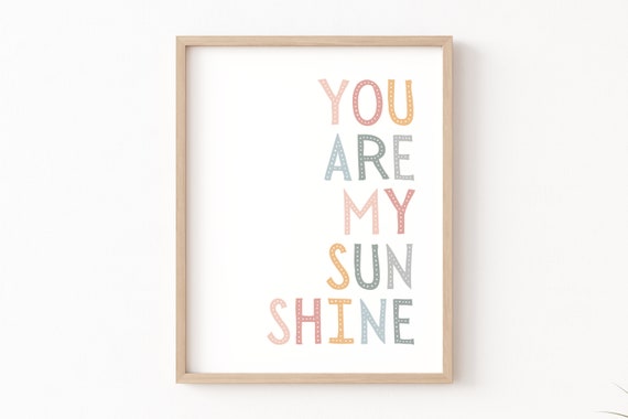 You Are My Sunshine Pastel Playroom Poster
