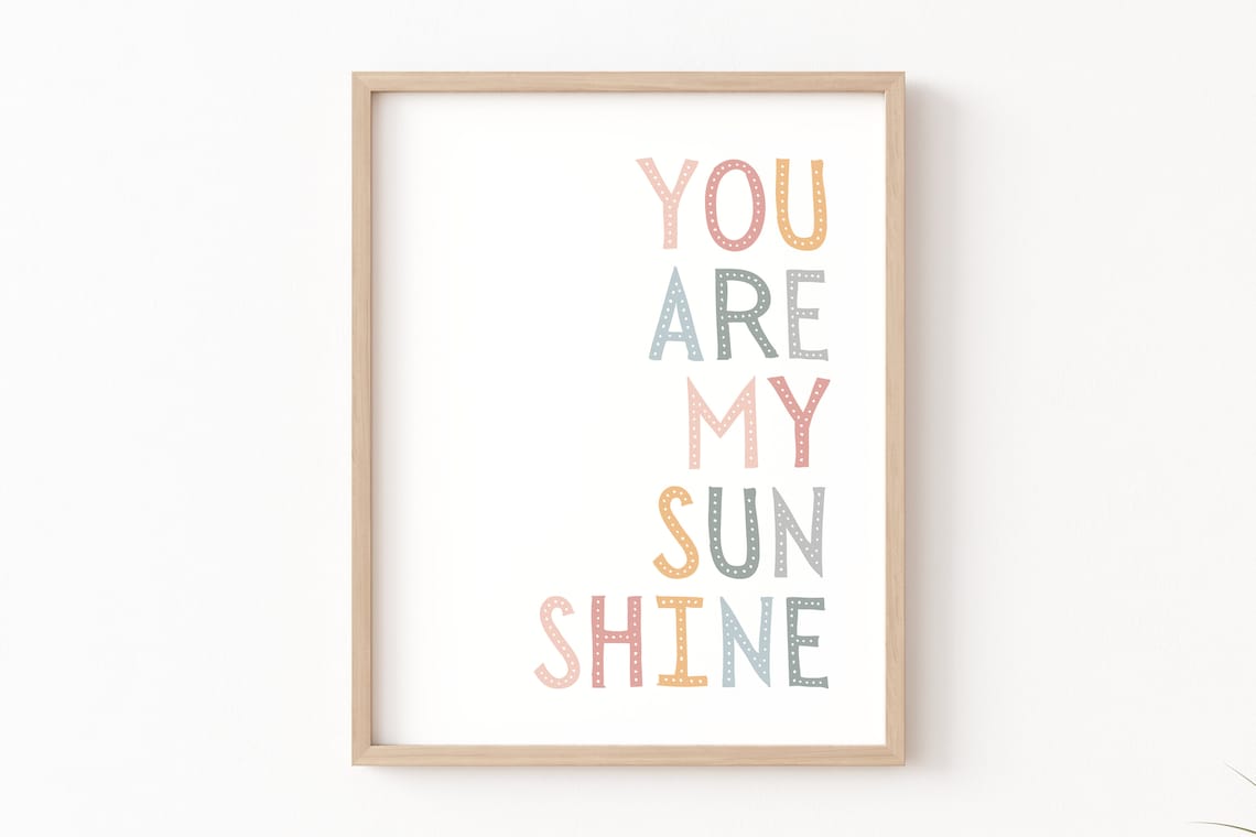 You Are My Sunshine Pastel Playroom Poster