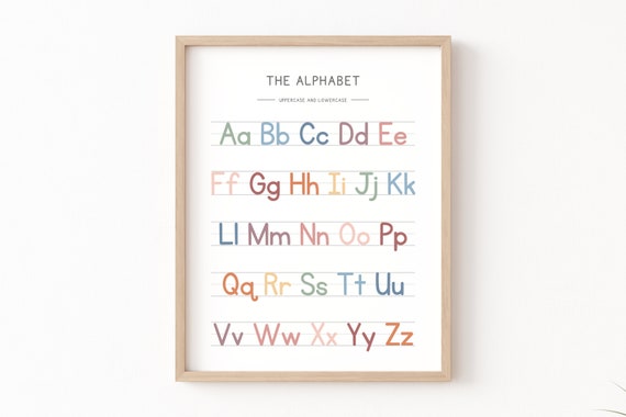 Upper And Lowercase Letters Boho Alphabet Poster