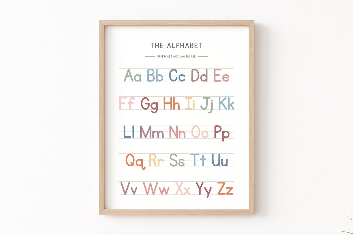 Upper And Lowercase Letters Boho Alphabet Poster