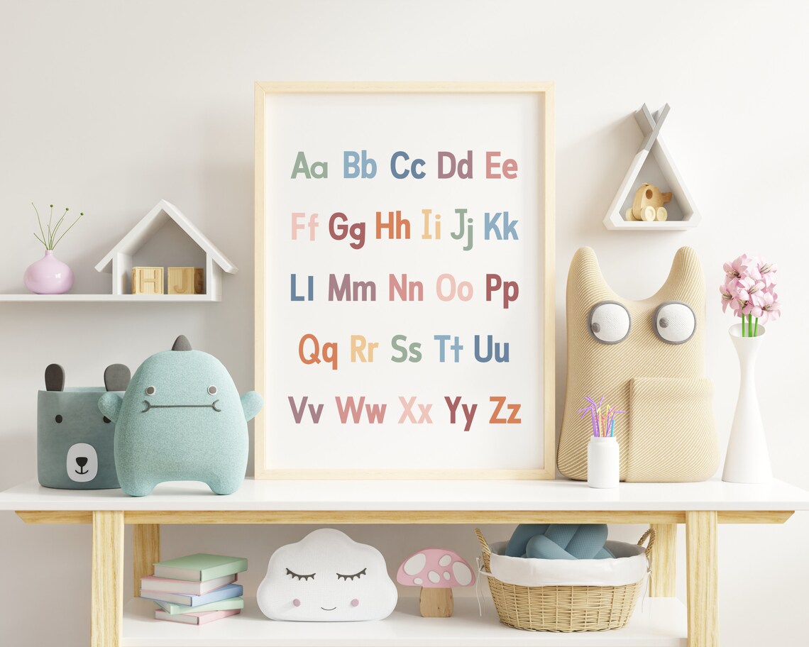 Rainbow Alphabet Poster, Boho Playroom Decor - Image 3