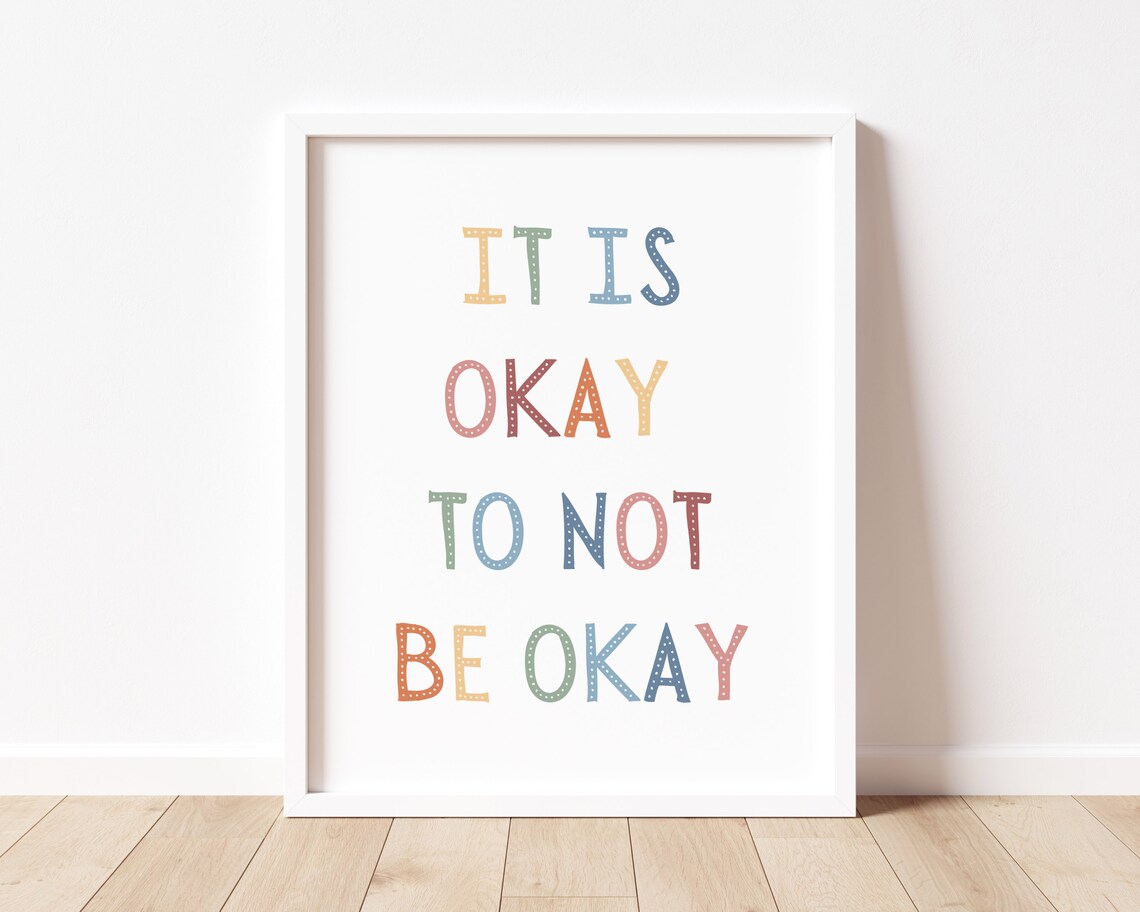 It's Okay To Not Be Okay Boho Quote Art Print - Image 2