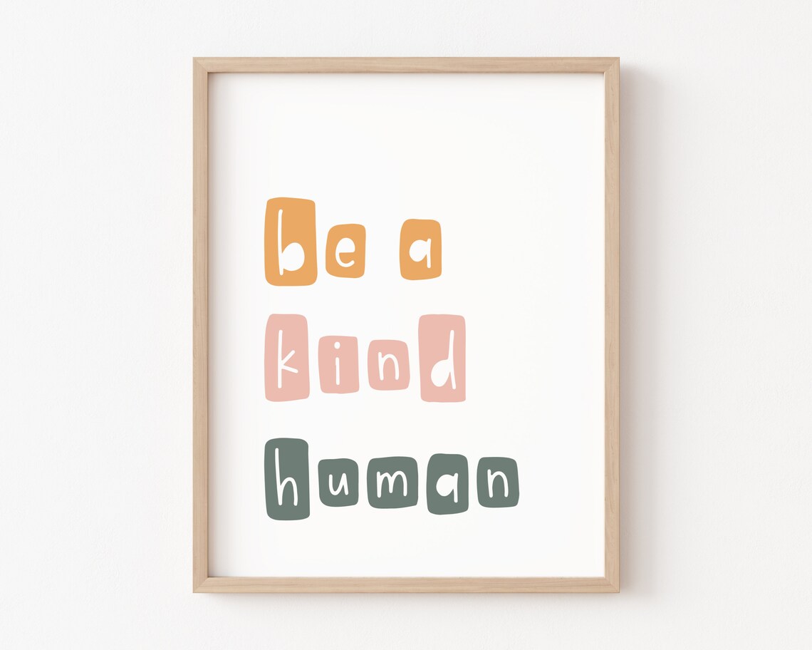 Be A Kind Human Typography Poster, College Decor - Image 4