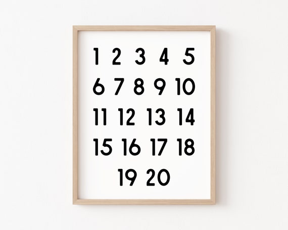 Number Poster 123 Print, Neutral Nursery Decor