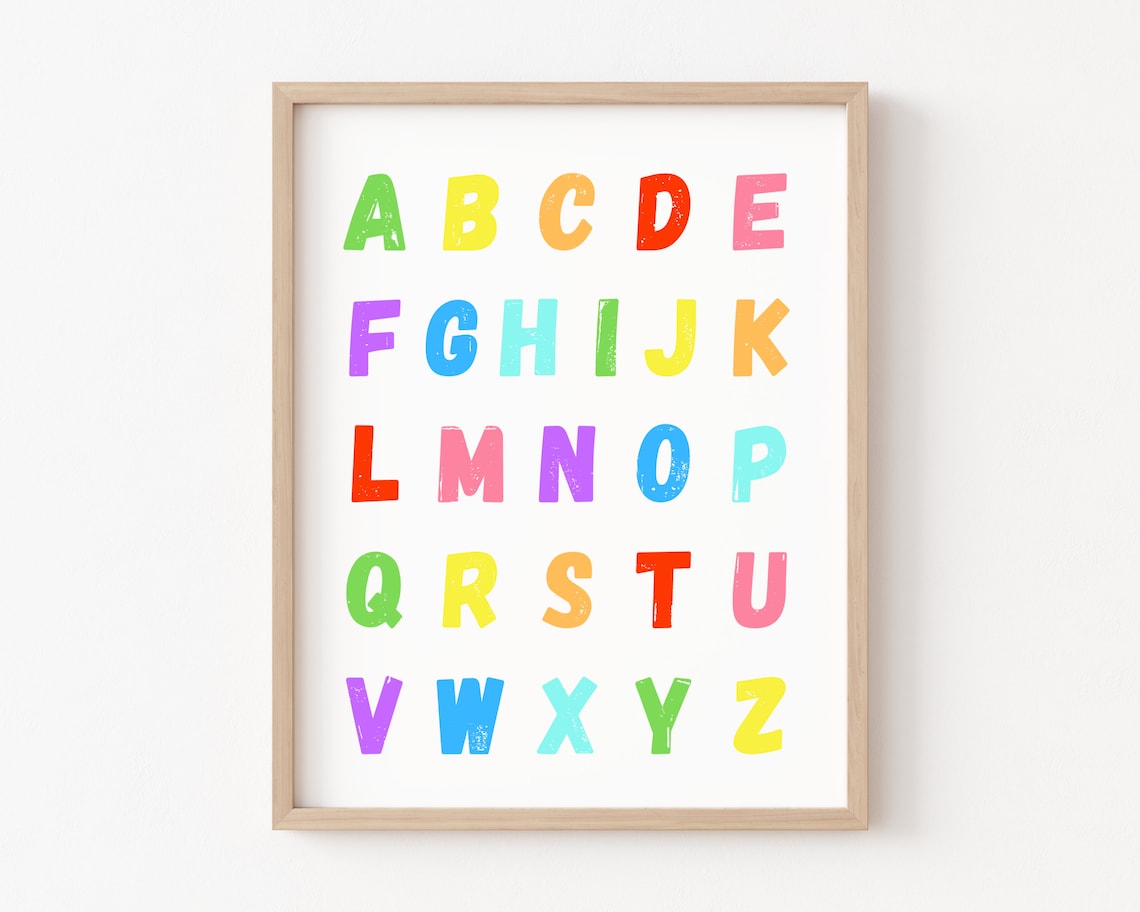 ABC Poster, Alphabet Art for Playroom or Classroom