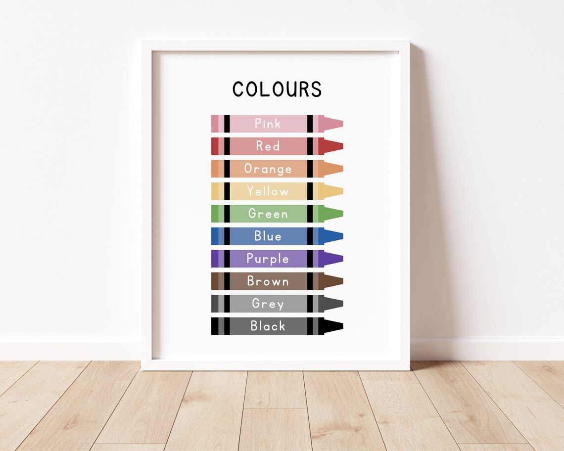 Colours Poster, Muted Tones Educational Wall Art - Image 2