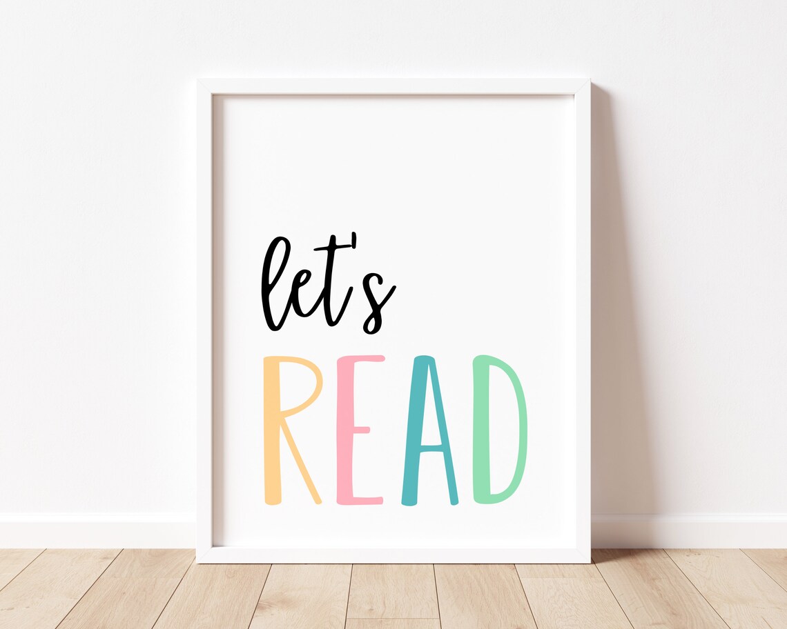 Let's Read Sign Playroom Kids Reading Corner Poster - Image 2