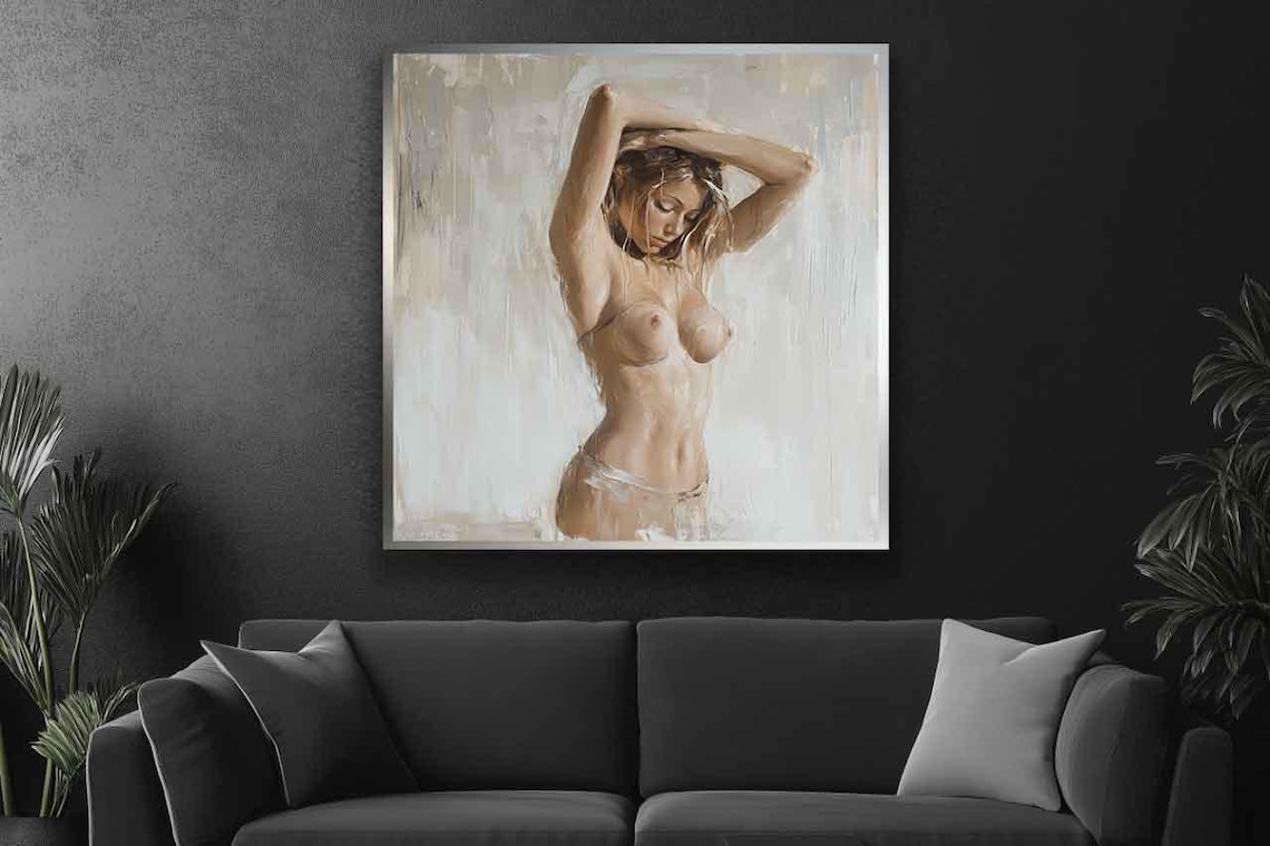 Erotica Woman Nude Art Print, Sensual Body Study - Image 4