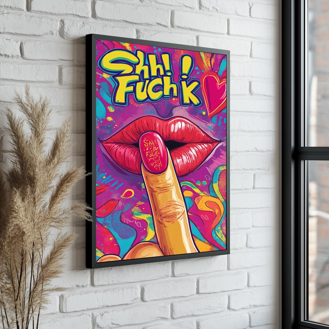 Middle Finger Hands Pop Art, Graffiti Poster