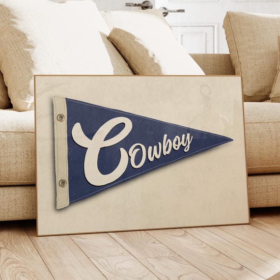 Western Cowboy Wall Art Vintage Retro Poster Trendy Horizontal Decor