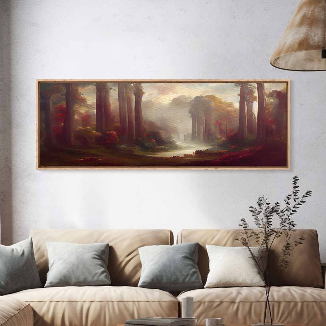 Hazy Forest Fantasy Art Poster, Panoramic Landscape - Image 4