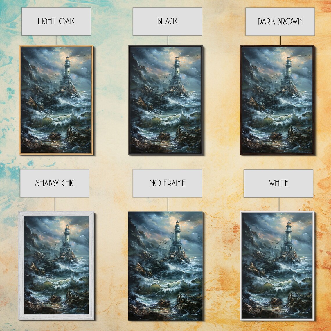 Haunted Lighthouse Halloween Art Print, Spooky Decor - Image 3