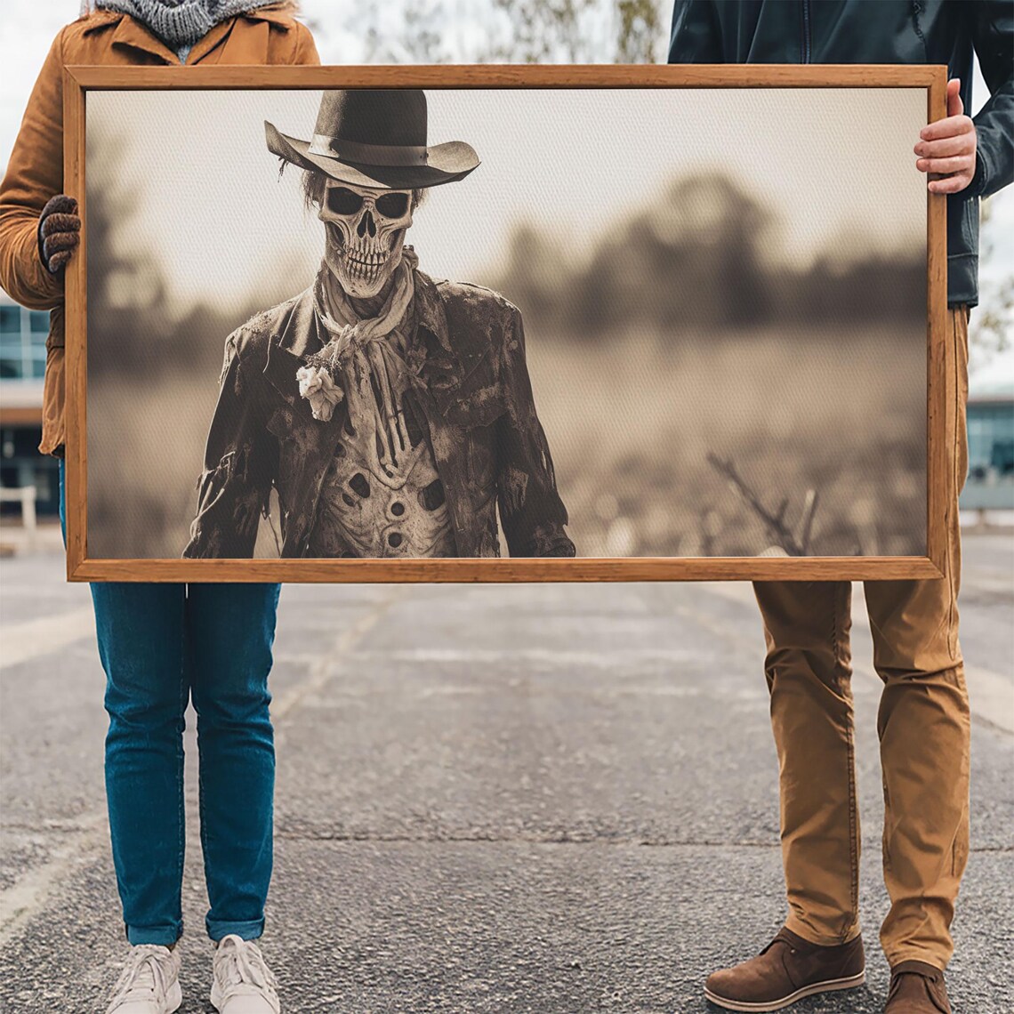 Zombie Cowboy Undead Gunslinger Sepia Western Horror Tintype Poster - Image 3