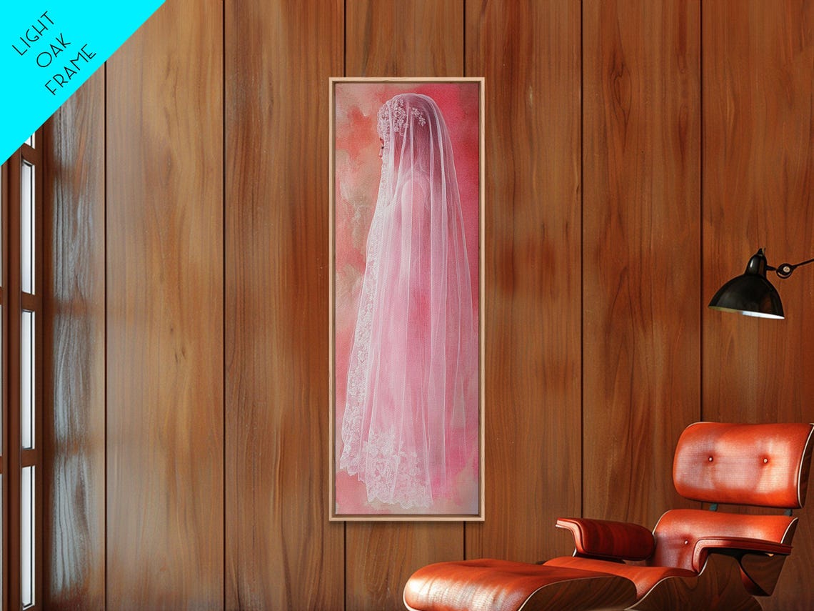 Delicate Bridal Veil Pink Watercolor Romantic Feminine Wall Poster - Image 5