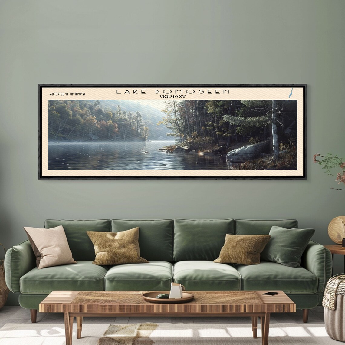 Lake Bomoseen Vermont Misty Morning Birch Forest Shore Travel Poster - Image 6