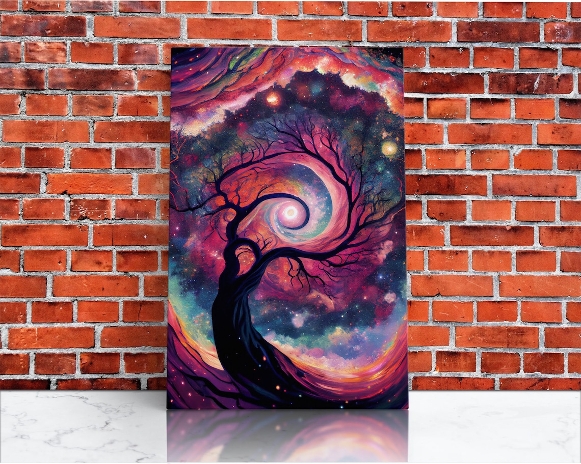 Whimsical Wisteria Tree, Psychedelic Art Print - Image 2