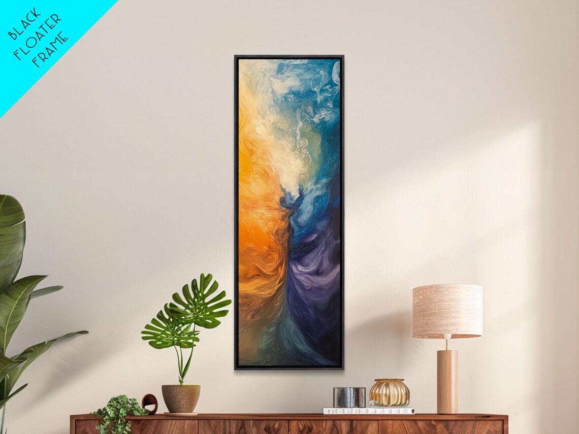 Cosmic Abstract Painting Print Modern Wall Art Colorful Vertical Artwork Panoramic Art Gift Idea Living Room Decor - Image 3