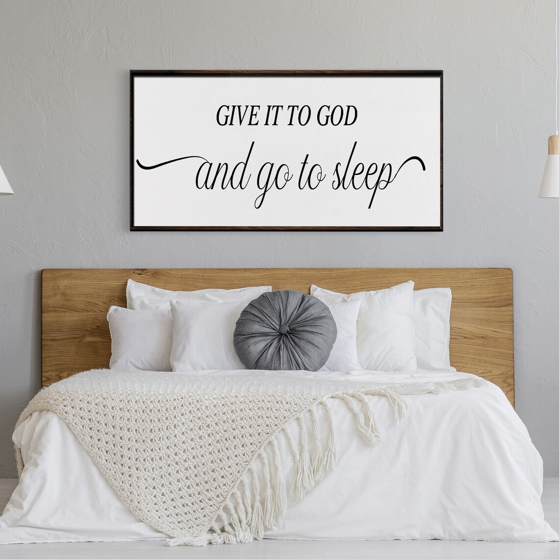 Give It To God And Go To Sleep Bedroom Wall Art Print - Image 3