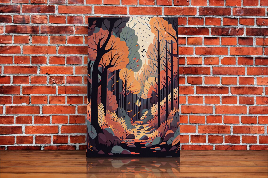 Autumn In The Forest, Fall Scene Art Print - Image 2