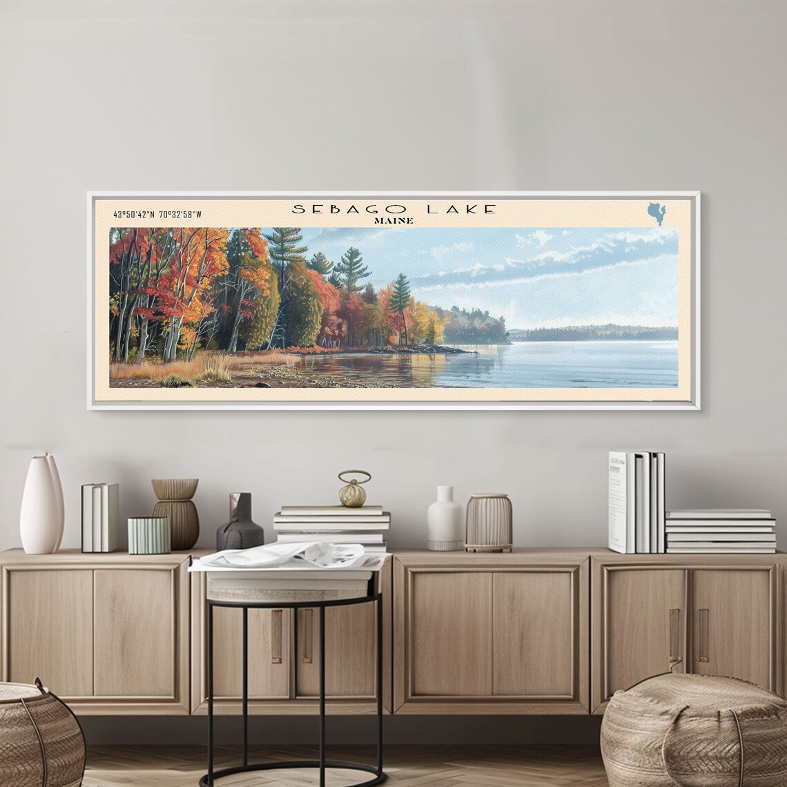 Sebago Lake Maine Travel Poster, Lake House Decor - Image 2