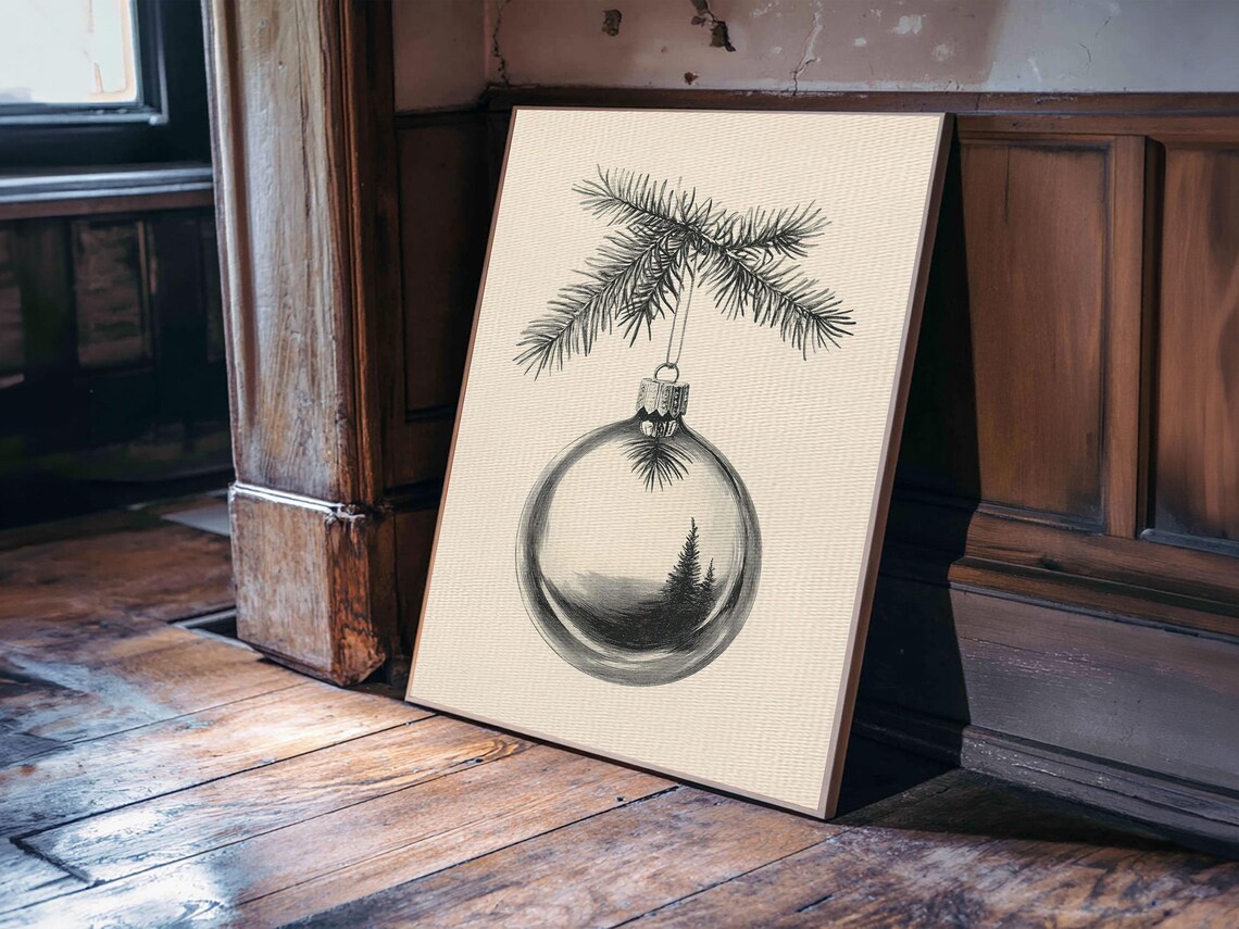 Christmas Tree Ornament, Retro Boho Christmas - Image 4