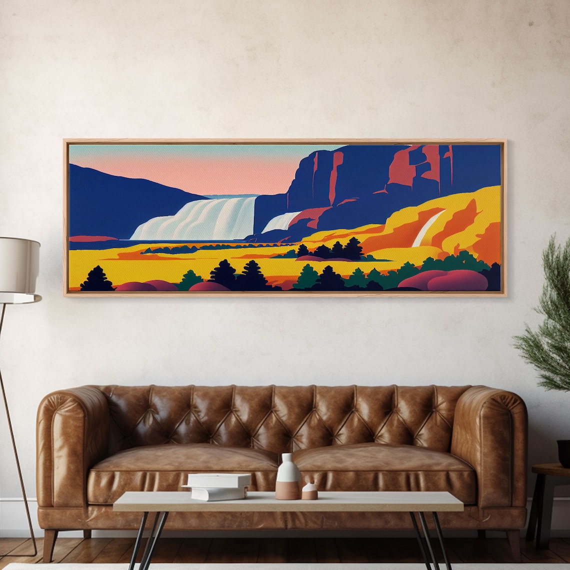 Psychedelic Secret Waterfall, Trippy Abstract Art Print