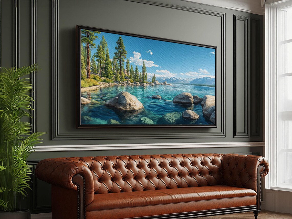 Lake Tahoe Rustic Landscape, Panoramic Art Print - Image 3