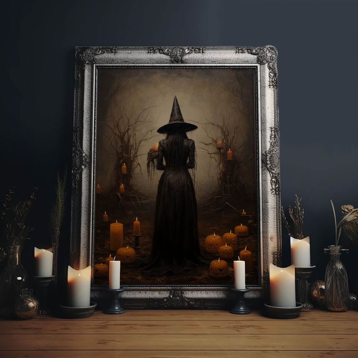 Vintage Halloween Witch, Dark Academia Art Print - Image 6
