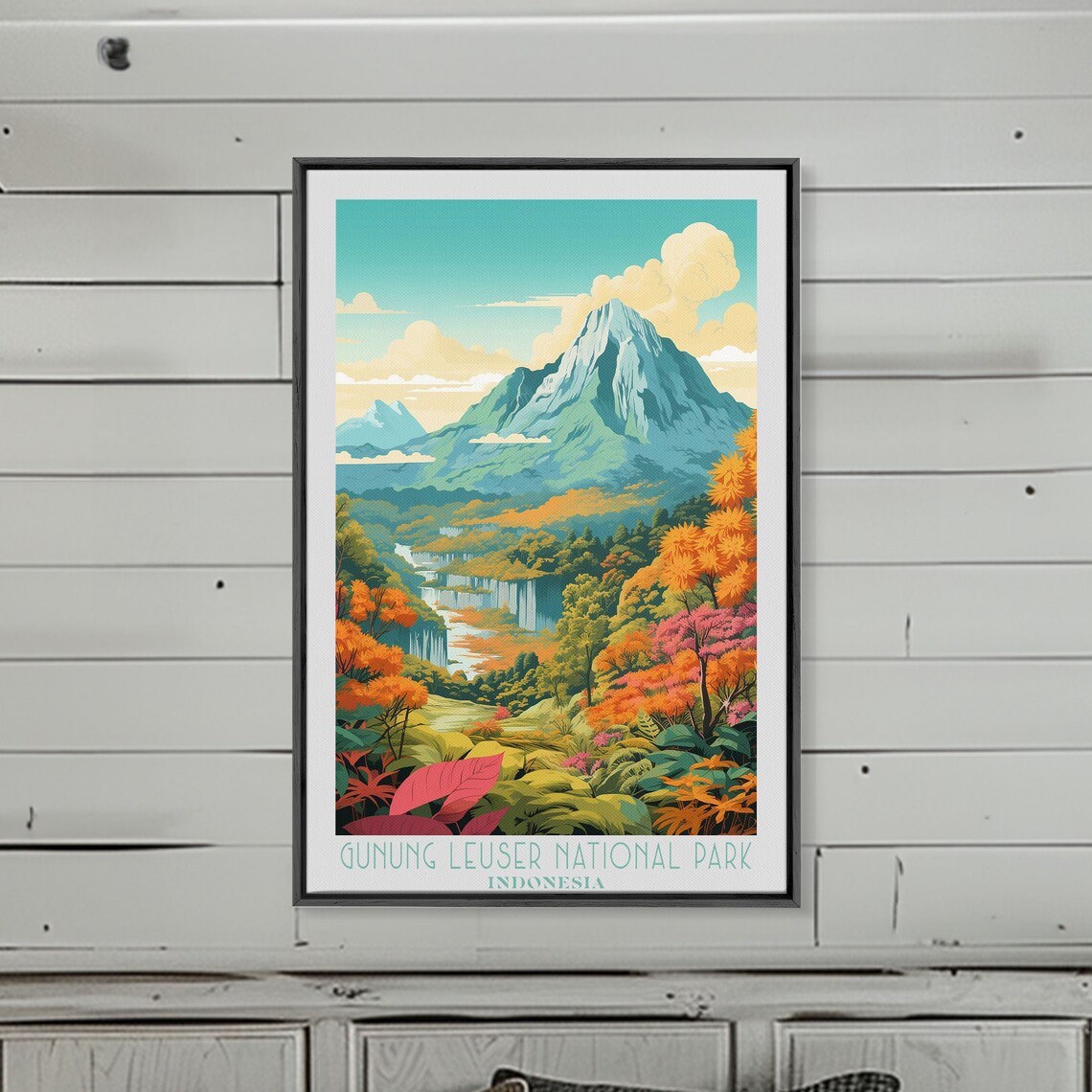 Gunung Leuser National Park Indonesia Rainforest Waterfall Peak Travel Poster - Image 3