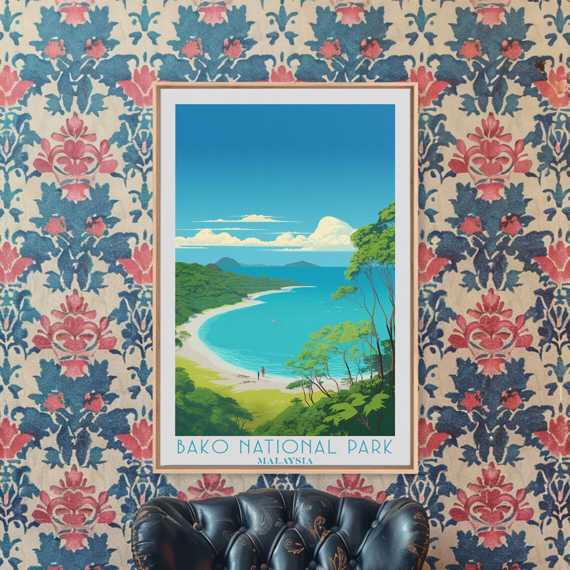 Bako National Park Travel Poster Print Framed Wall Art Metal Wall Art Malaysia Art Gift For Him Travel Wall Art Travel Lover Gift - Image 2