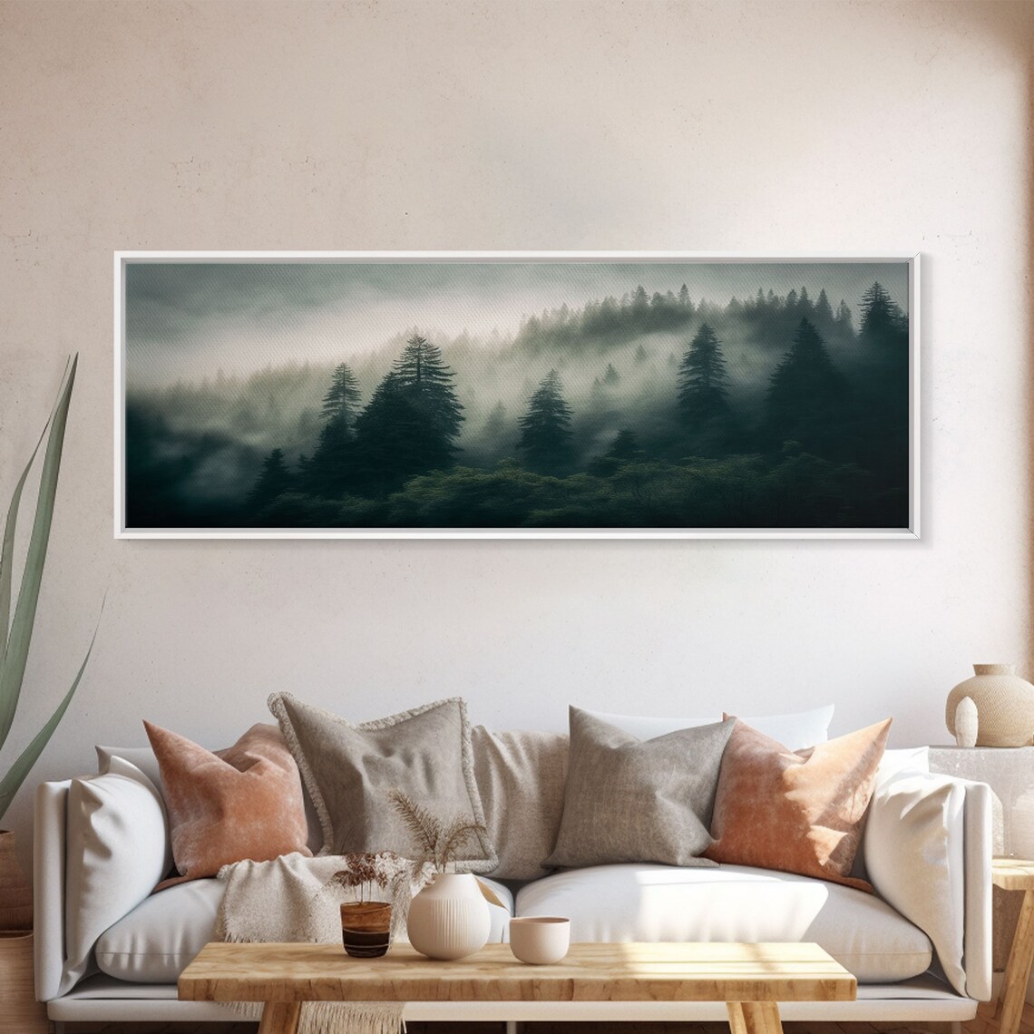 Misty Forest Watercolor Art Print, Farmhouse Decor - Image 4