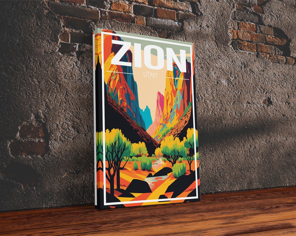 Zion National Park Poster Utah Wall Poster America Art Print Travel Wall Print Travel Poster Travel Wall Art Wall Print - Image 2