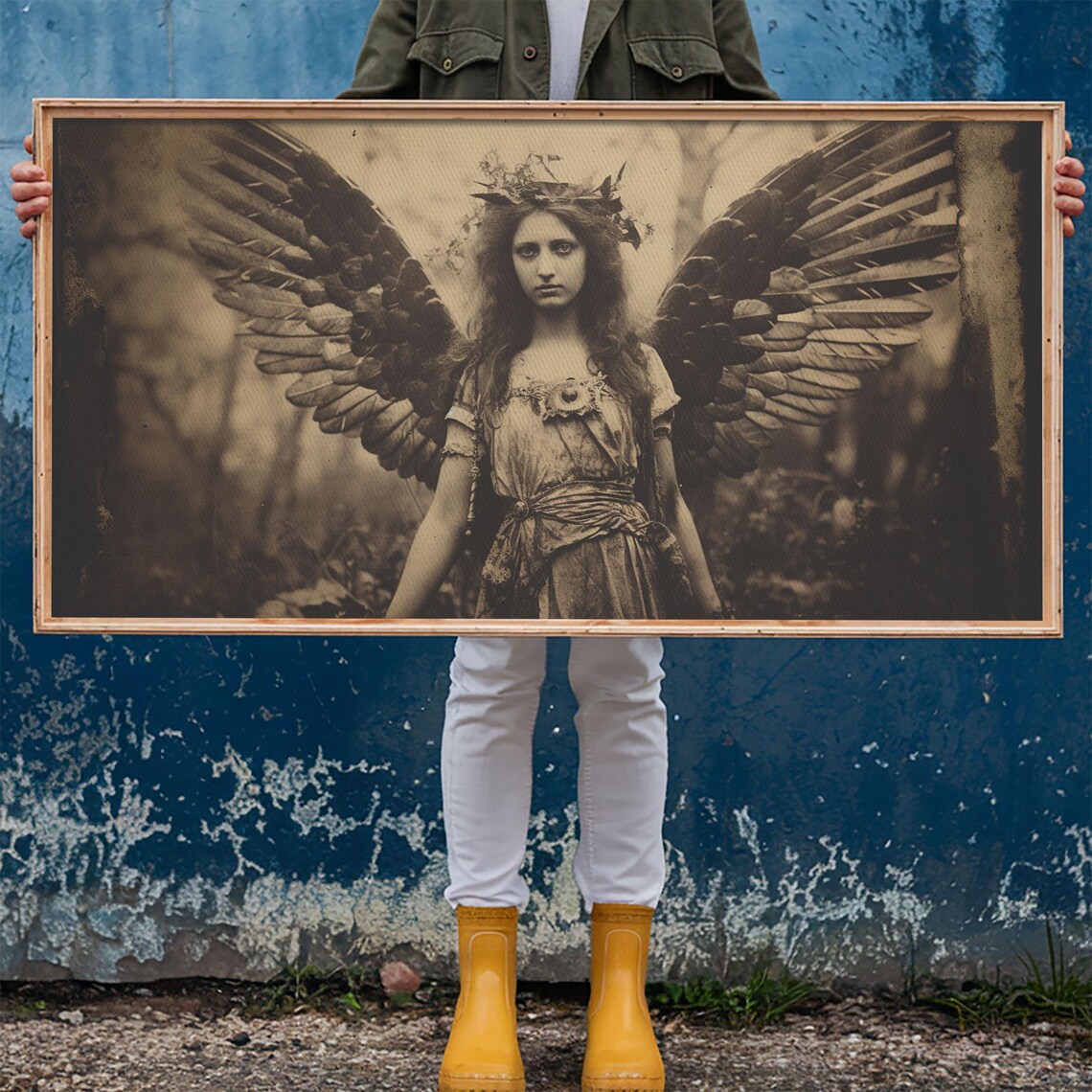 Tintype Angel Art Print, Guardian Angel Wings - Image 6