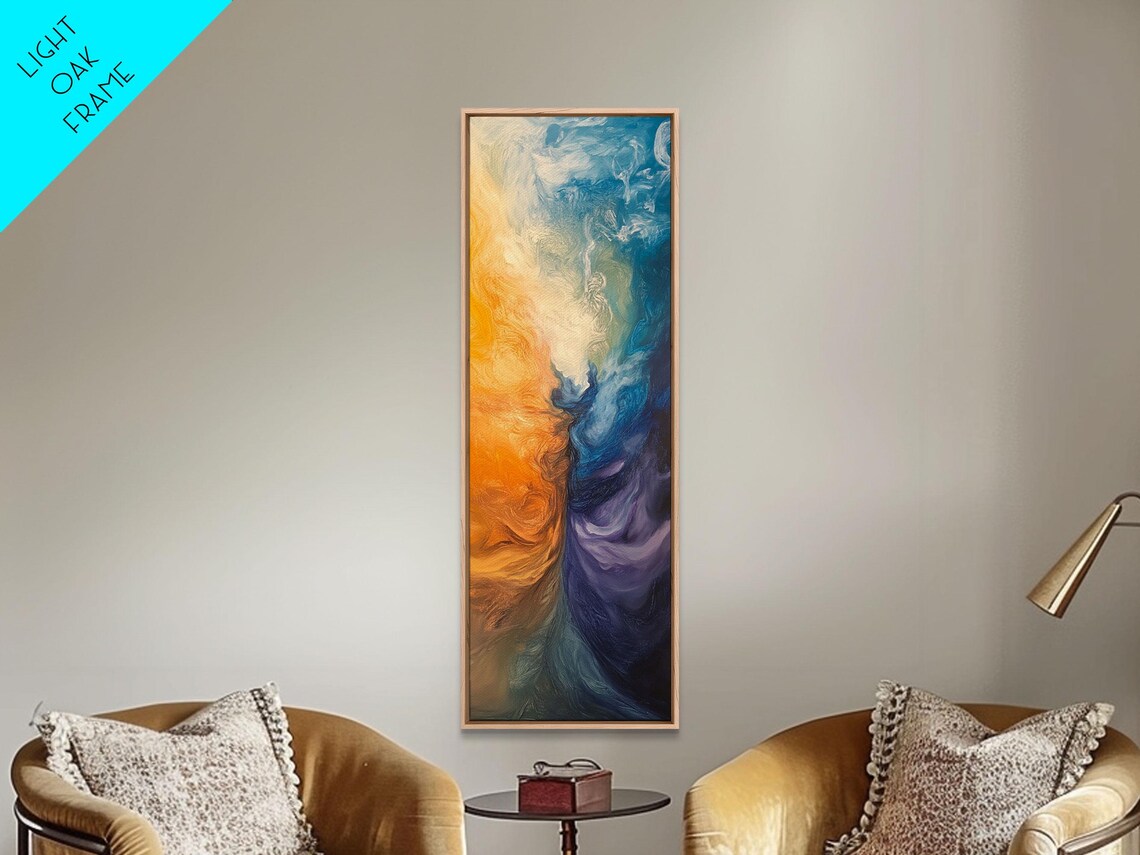 Cosmic Abstract Painting Print Modern Wall Art Colorful Vertical Artwork Panoramic Art Gift Idea Living Room Decor - Image 5