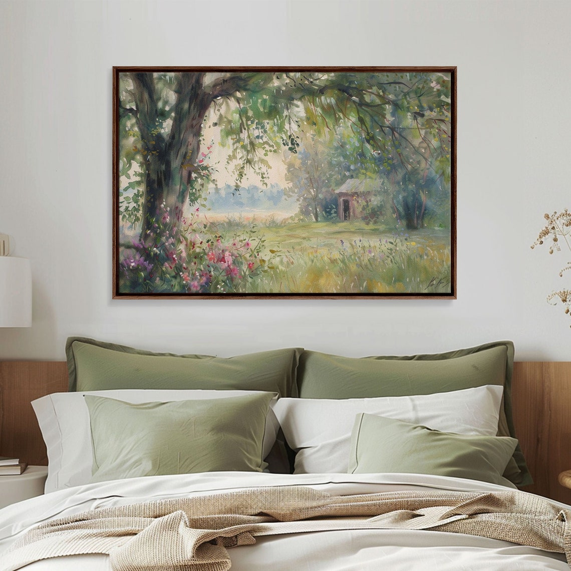 Painting Of An Old Farmhouse In The Spring Framed Print Watercolor Painting Original Art Living Room Art Wall Art - Image 2