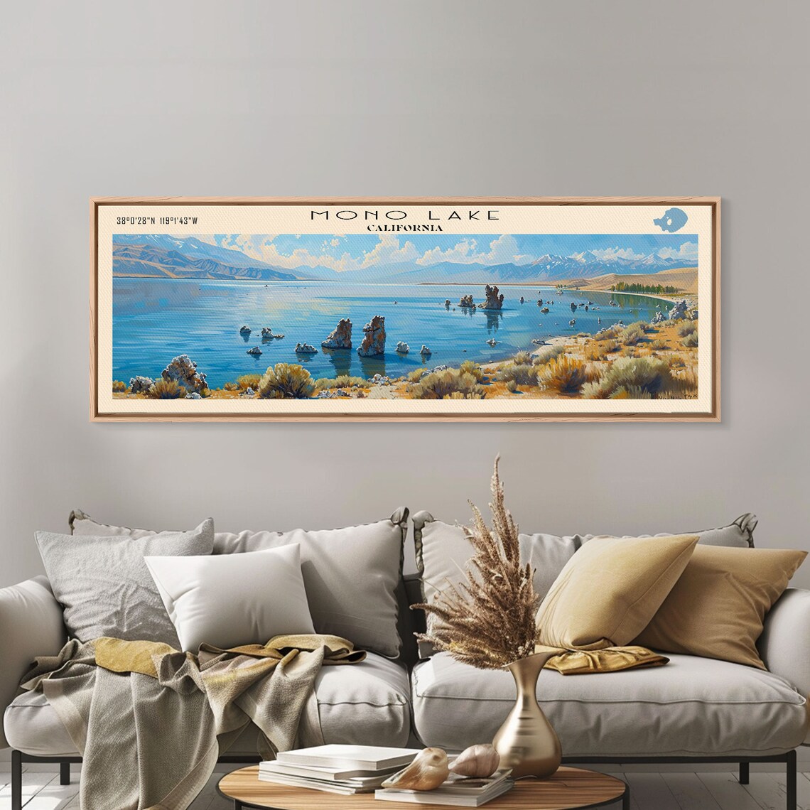 Mono Lake California Tufa Towers Blue Water Sierra Peaks Poster Art - Image 2