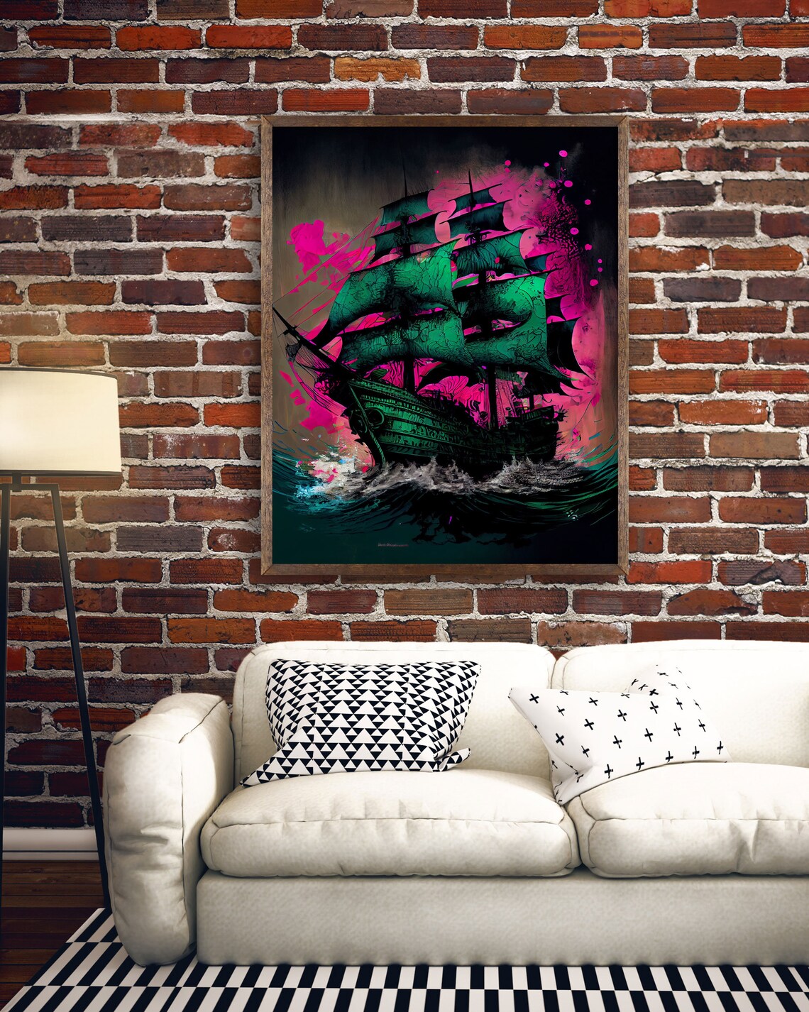 Surreal Psychedelic Pirate Ghost Ship Poster Print - Image 3