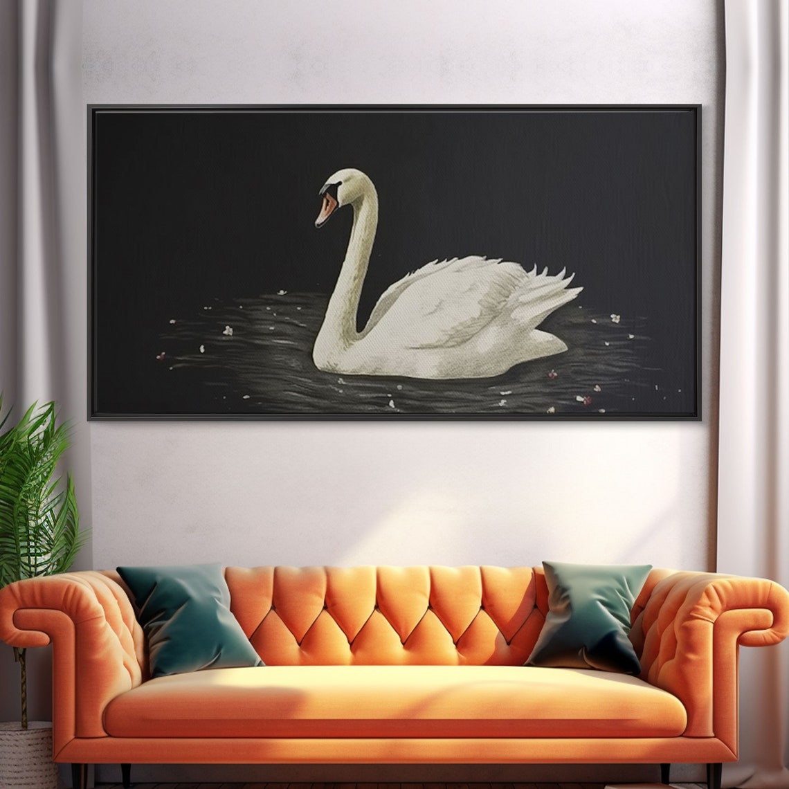 The Black Swan Vintage Framed Art Retro Framed Vintage Print Vintage Painting Black Swan Art Girls Room Or Nursery Print - Image 4