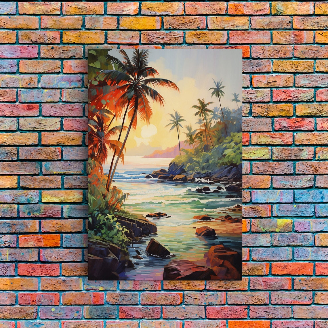 Tropical Art Print Ocean Wall Decor Seascape Art Print Wall Art Vertical Art Gift For Boss Indie Room Decor Kitchen Art - Image 5